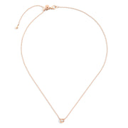 Collana Bollicine DoDo in oro rosa 9K con diamante bianco 0,06 ct e catena choker da 40 cm con chiusura slider.